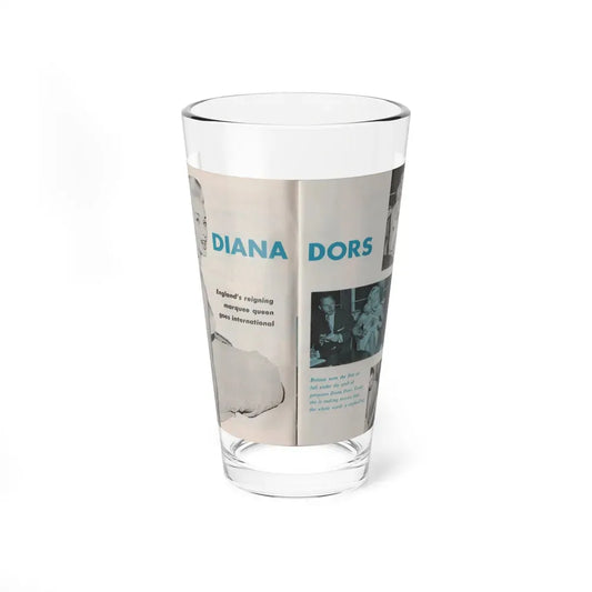 Diana Dors #134 - 3 B&W Photos, 1 Color Tinted & More from Pose Pocket Mag. July '58 (Vintage Female Icon) Pint Glass 16oz 16oz - Go Mug Yourself