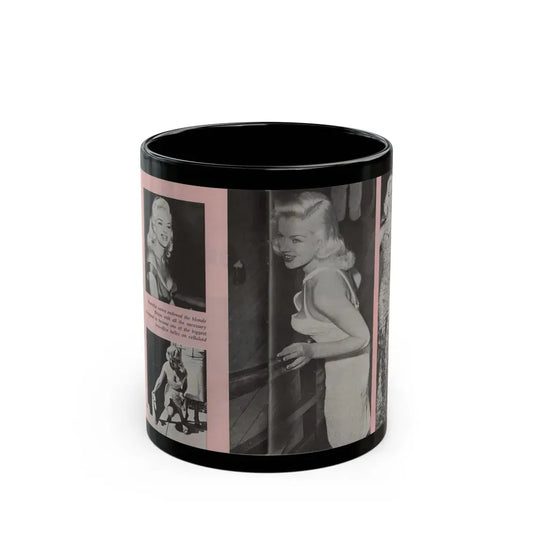 Diana Dors #135 - 4 B&W Photos & Caption from Pose! Pocket Mag. from July '58 (Vintage Female Icon) Black Coffee Mug 11oz - Go Mug Yourself
