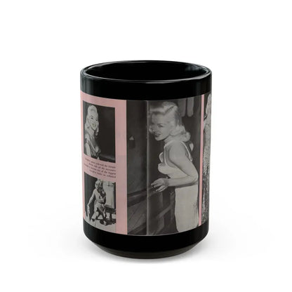 Diana Dors #135 - 4 B&W Photos & Caption from Pose! Pocket Mag. from July '58 (Vintage Female Icon) Black Coffee Mug 15oz - Go Mug Yourself