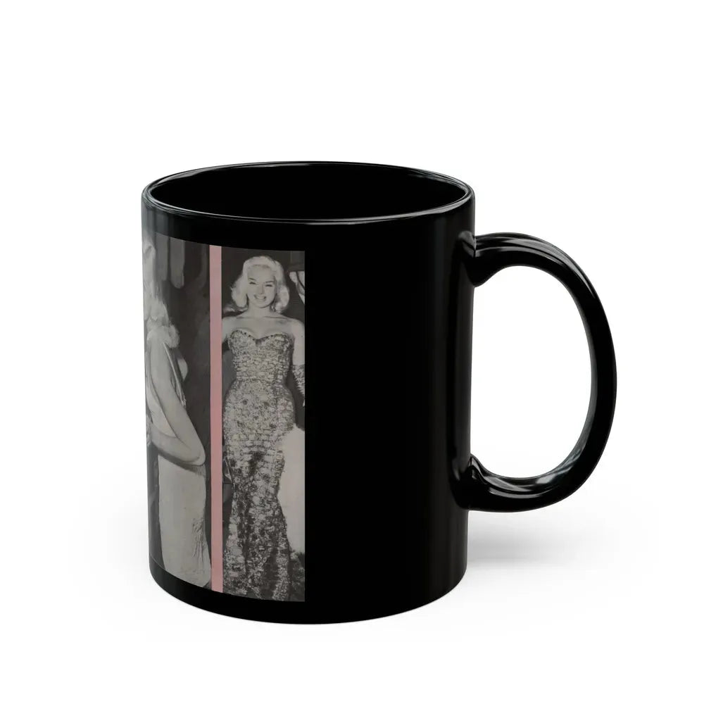 Diana Dors #135 - 4 B&W Photos & Caption from Pose! Pocket Mag. from July '58 (Vintage Female Icon) Black Coffee Mug - Go Mug Yourself