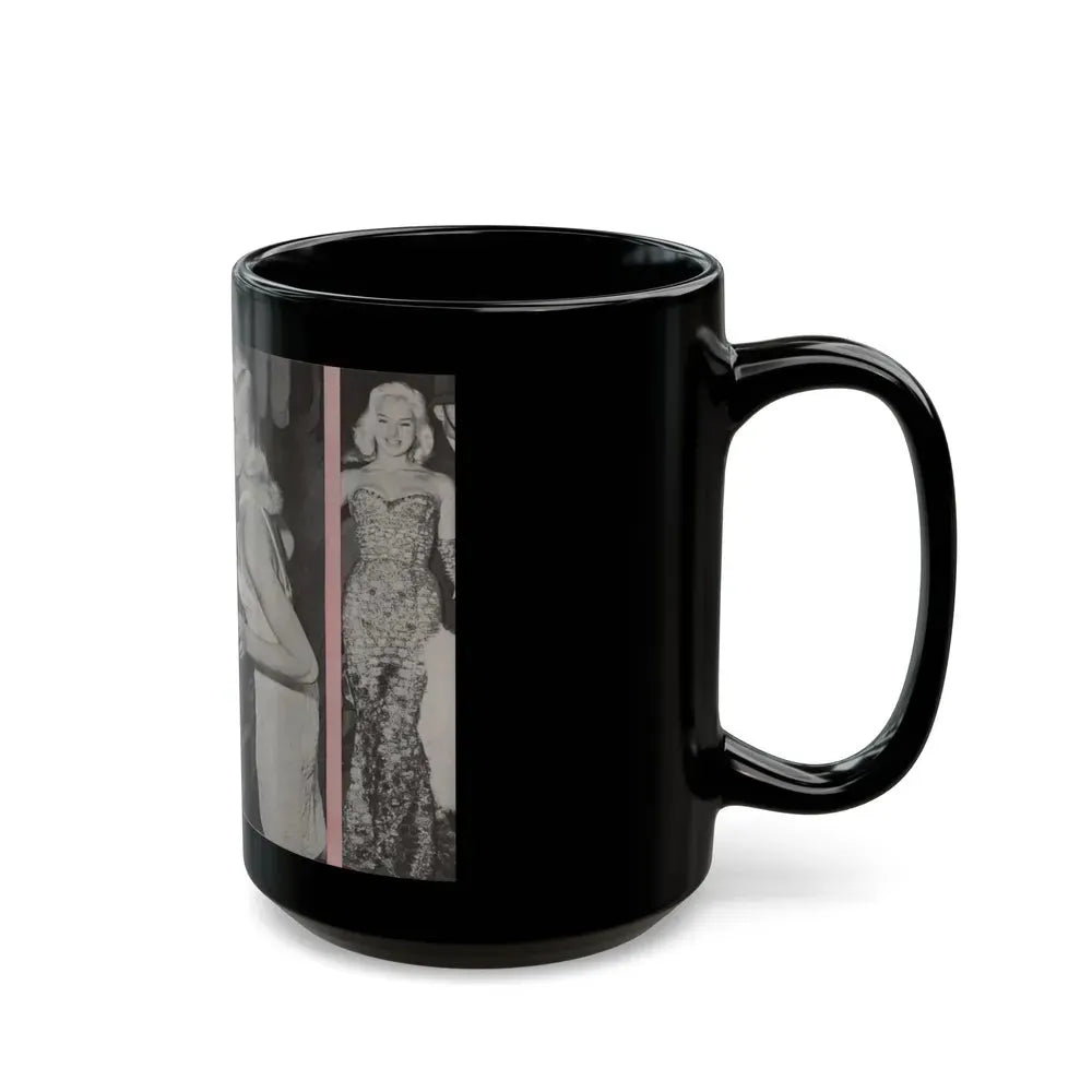 Diana Dors #135 - 4 B&W Photos & Caption from Pose! Pocket Mag. from July '58 (Vintage Female Icon) Black Coffee Mug - Go Mug Yourself