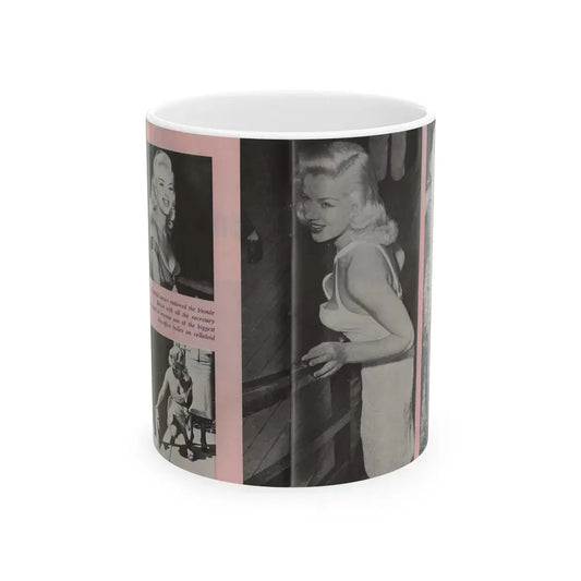 Diana Dors #135 - 4 B&W Photos & Caption from Pose! Pocket Mag. from July '58 (Vintage Female Icon) White Coffee Mug 11oz - Go Mug Yourself