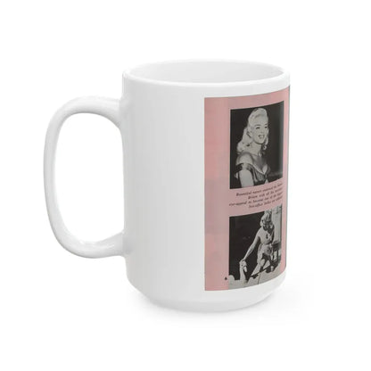 Diana Dors #135 - 4 B&W Photos & Caption from Pose! Pocket Mag. from July '58 (Vintage Female Icon) White Coffee Mug - Go Mug Yourself