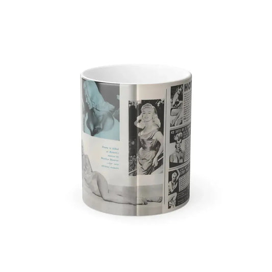 Diana Dors #136 - 3 B&W Photos & 1 Color Tinted from Pose! Pocket Mag. July '58 (Vintage Female Icon) Color Changing Mug 11oz 11oz - Go Mug Yourself