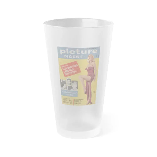 Diana Dors #138 - Diana on Cover in Color from Picture Digest Mag. Dec. '56 (Vintage Female Icon) Frosted Pint Glass 16oz 16oz Frosted - Go Mug Yourself