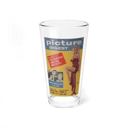 Diana Dors #138 - Diana on Cover in Color from Picture Digest Mag. Dec. '56 (Vintage Female Icon) Pint Glass 16oz 16oz - Go Mug Yourself