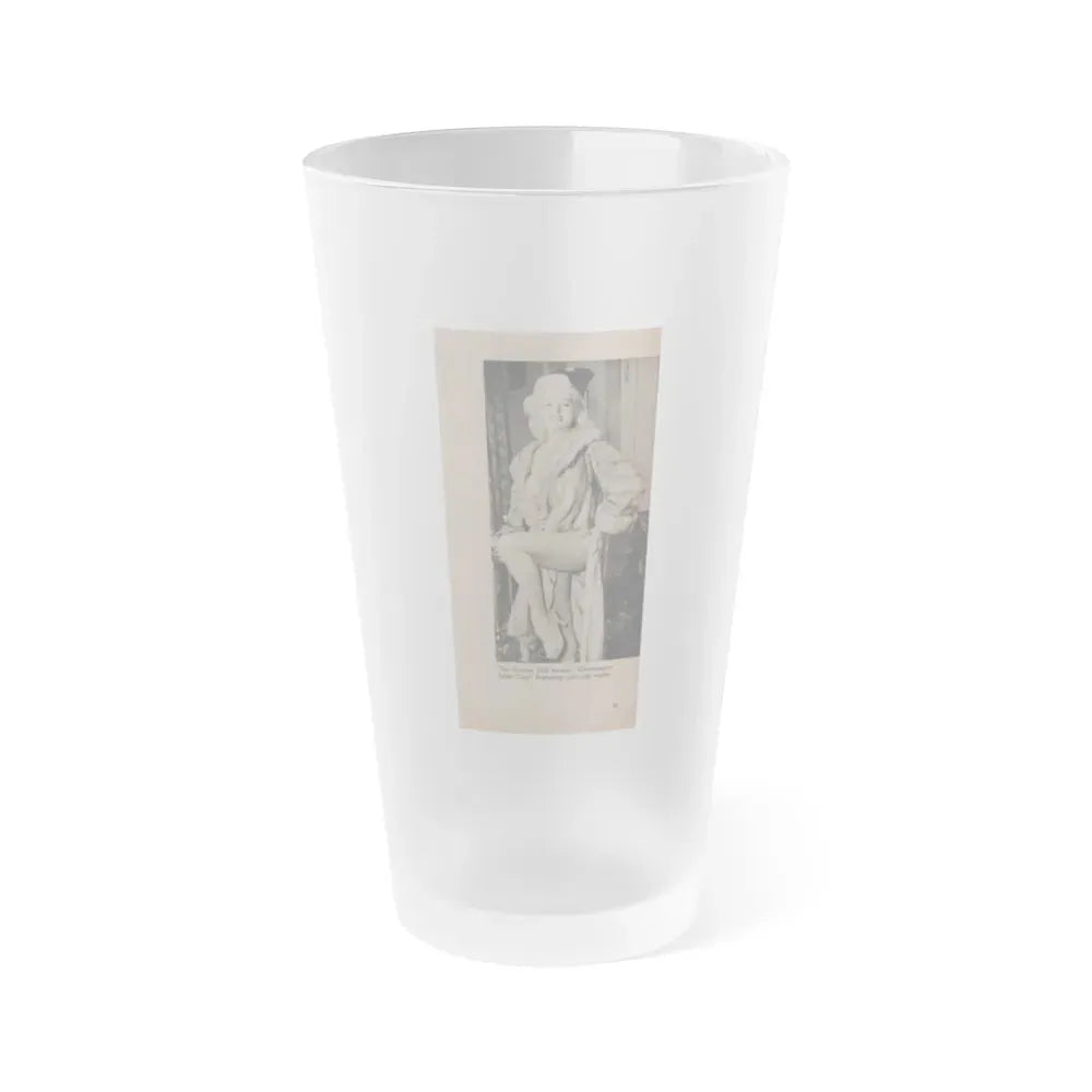 Diana Dors #140 - 1 of 2 B&W Pin-Up Photos from Mr. Magazine Aug. of '59 (Vintage Female Icon) Frosted Pint Glass 16oz 16oz Frosted - Go Mug Yourself