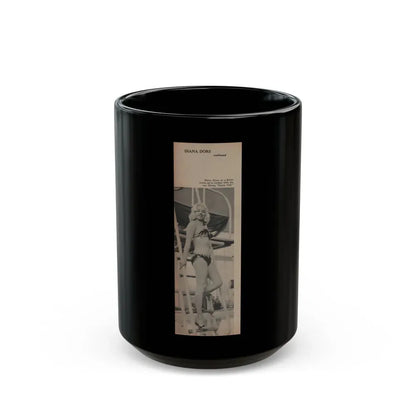 Diana Dors #141 - 2 of 2 B&W Pin-Up Photos from Mr. Magazine Aug. of '59 (Vintage Female Icon) Black Coffee Mug 15oz - Go Mug Yourself