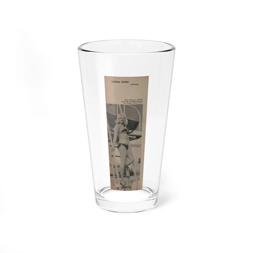 Diana Dors #141 - 2 of 2 B&W Pin-Up Photos from Mr. Magazine Aug. of '59 (Vintage Female Icon) Pint Glass 16oz 16oz - Go Mug Yourself