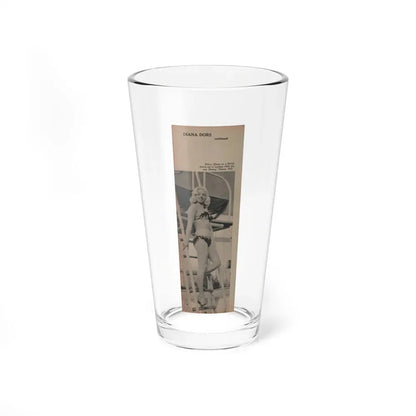 Diana Dors #141 - 2 of 2 B&W Pin-Up Photos from Mr. Magazine Aug. of '59 (Vintage Female Icon) Pint Glass 16oz 16oz - Go Mug Yourself