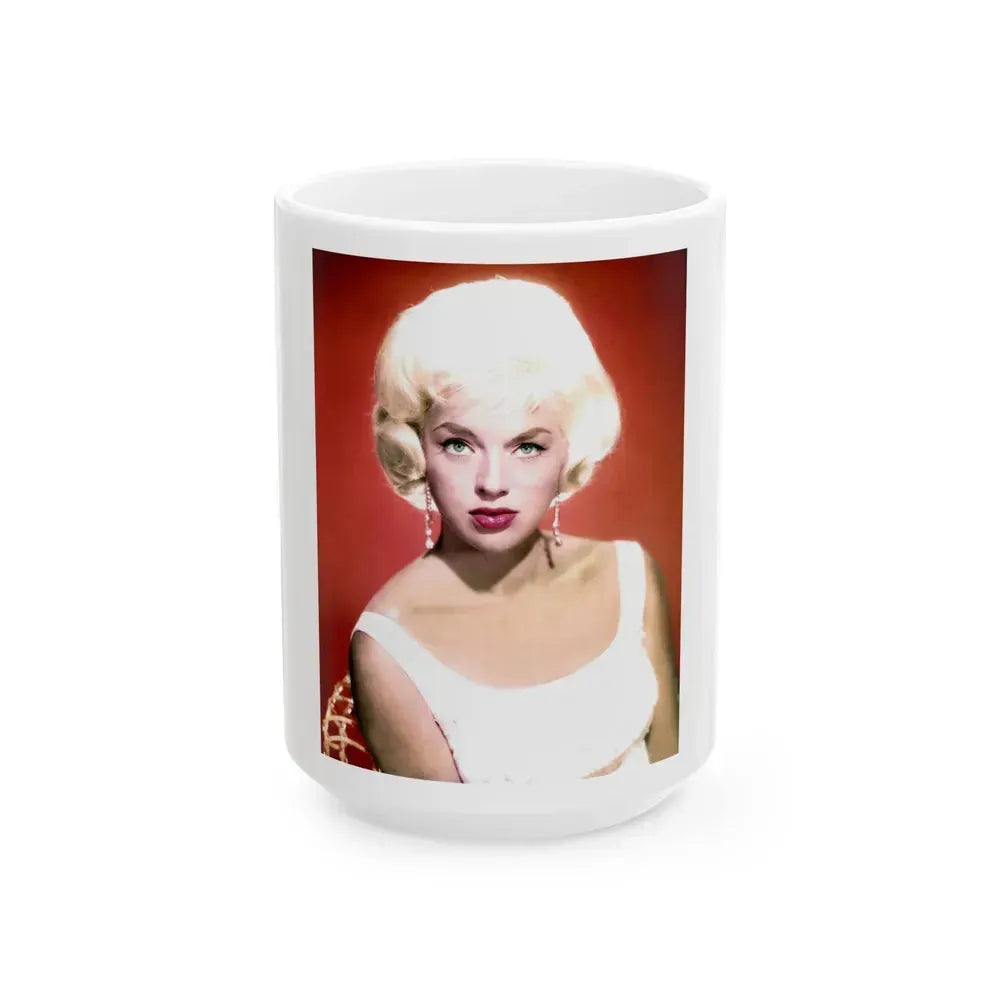 Diana Dors #143 (Vintage Female Icon) White Coffee Mug 15oz - Go Mug Yourself