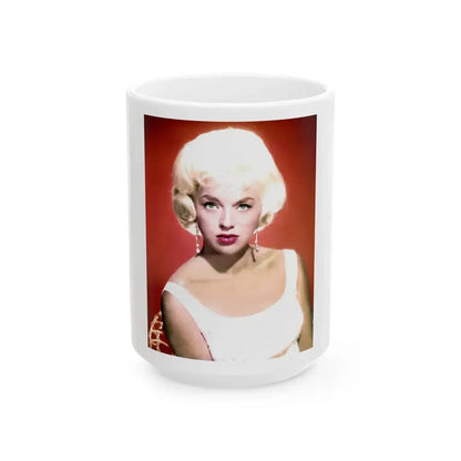 Diana Dors #143 (Vintage Female Icon) White Coffee Mug 15oz - Go Mug Yourself