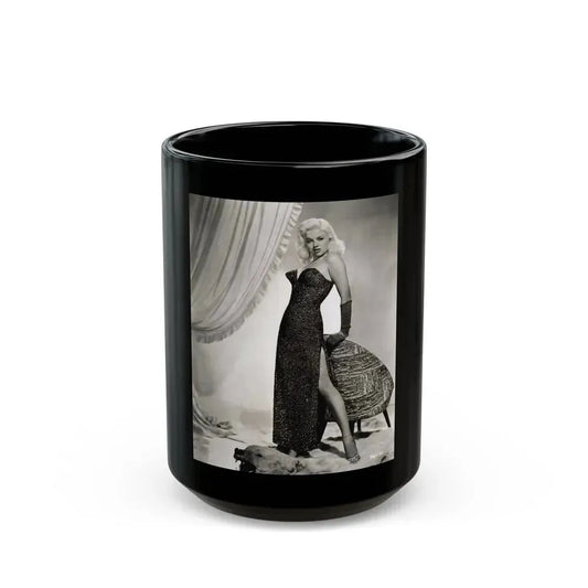 Diana Dors #144 (Vintage Female Icon) Black Coffee Mug 15oz - Go Mug Yourself