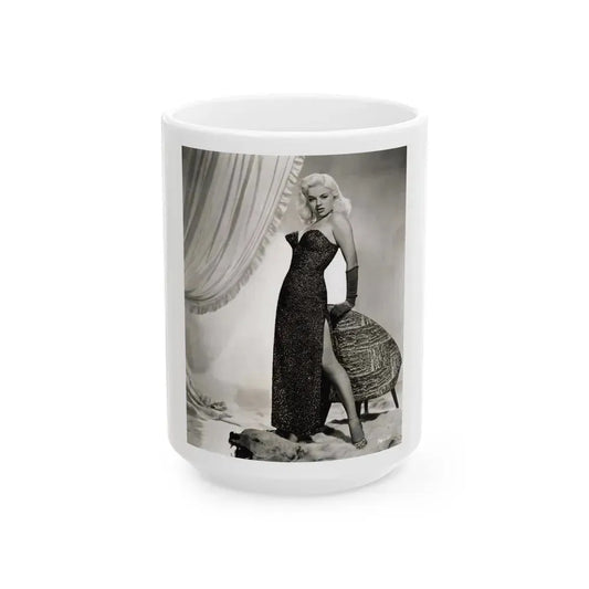 Diana Dors #144 (Vintage Female Icon) White Coffee Mug 15oz - Go Mug Yourself
