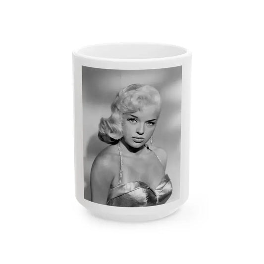 Diana Dors #15 (Vintage Female Icon) White Coffee Mug 15oz - Go Mug Yourself
