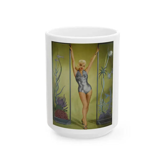 Diana Dors #160 - (Vintage Female Icon) White Coffee Mug 15oz - Go Mug Yourself