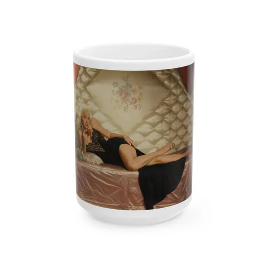Diana Dors #161 (Vintage Female Icon) White Coffee Mug 15oz - Go Mug Yourself