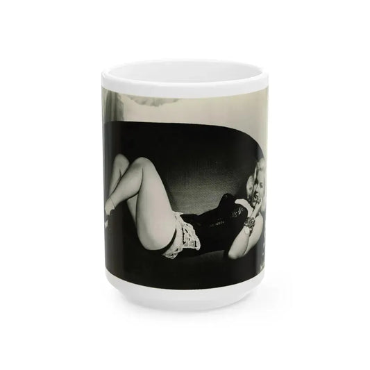 Diana Dors #164 (Vintage Female Icon) White Coffee Mug 15oz - Go Mug Yourself