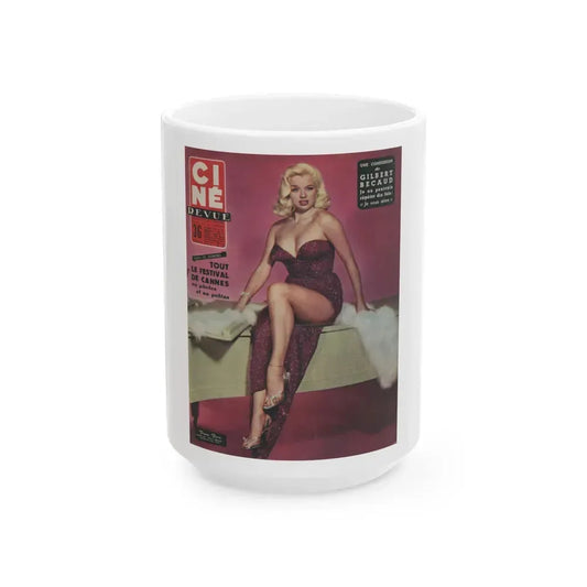 Diana Dors #165 (Vintage Female Icon) White Coffee Mug 15oz - Go Mug Yourself