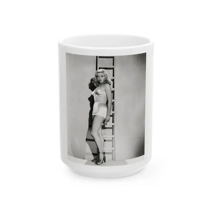 Diana Dors #171 (Vintage Female Icon) White Coffee Mug 15oz - Go Mug Yourself