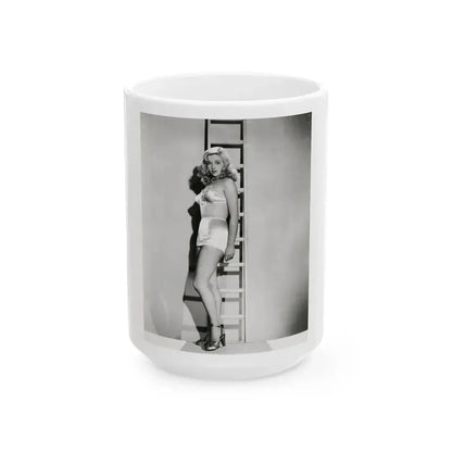 Diana Dors #171 (Vintage Female Icon) White Coffee Mug 15oz - Go Mug Yourself