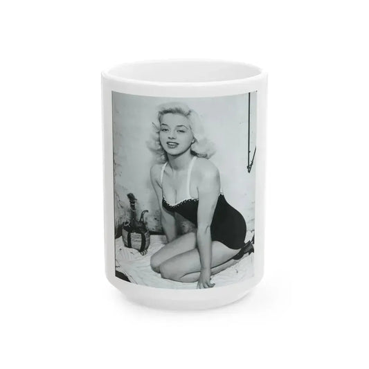 Diana Dors #177 (Vintage Female Icon) White Coffee Mug 15oz - Go Mug Yourself