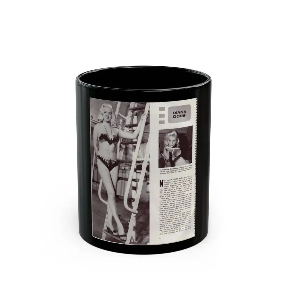 Diana Dors #179 (Vintage Female Icon) Black Coffee Mug 11oz - Go Mug Yourself