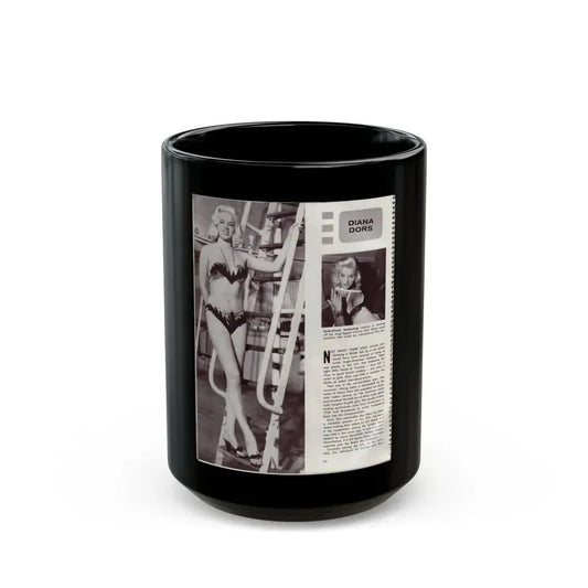 Diana Dors #179 (Vintage Female Icon) Black Coffee Mug 15oz - Go Mug Yourself