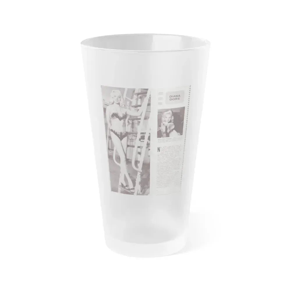 Diana Dors #179 (Vintage Female Icon) Frosted Pint Glass 16oz 16oz Frosted - Go Mug Yourself