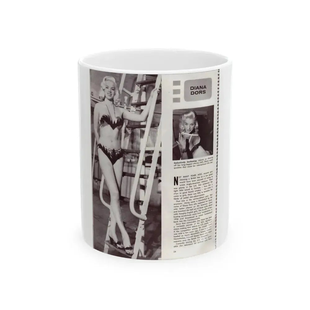 Diana Dors #179 (Vintage Female Icon) White Coffee Mug 11oz - Go Mug Yourself