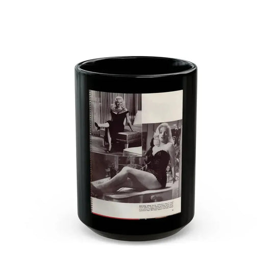 Diana Dors #180 (Vintage Female Icon) Black Coffee Mug 15oz - Go Mug Yourself