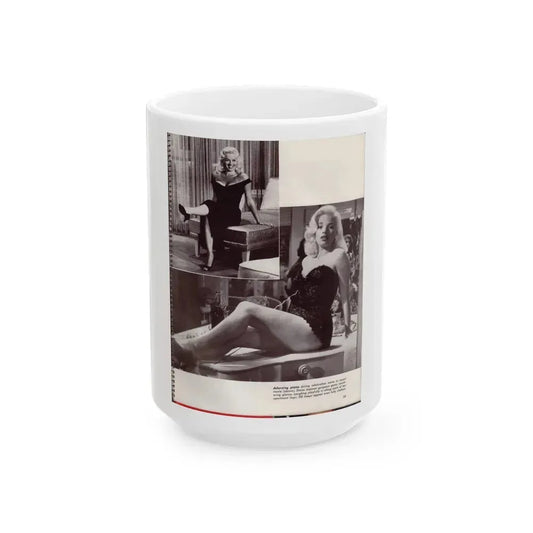 Diana Dors #180 (Vintage Female Icon) White Coffee Mug 15oz - Go Mug Yourself