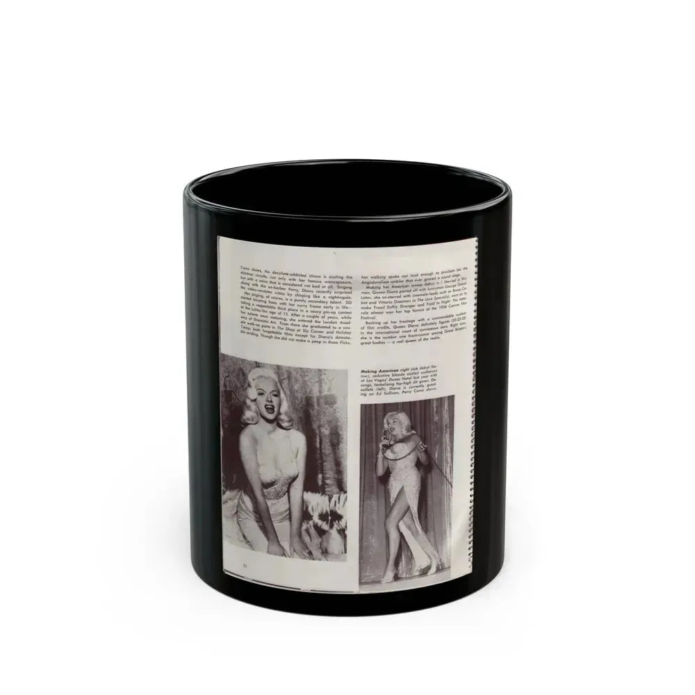 Diana Dors #181 (Vintage Female Icon) Black Coffee Mug 11oz - Go Mug Yourself