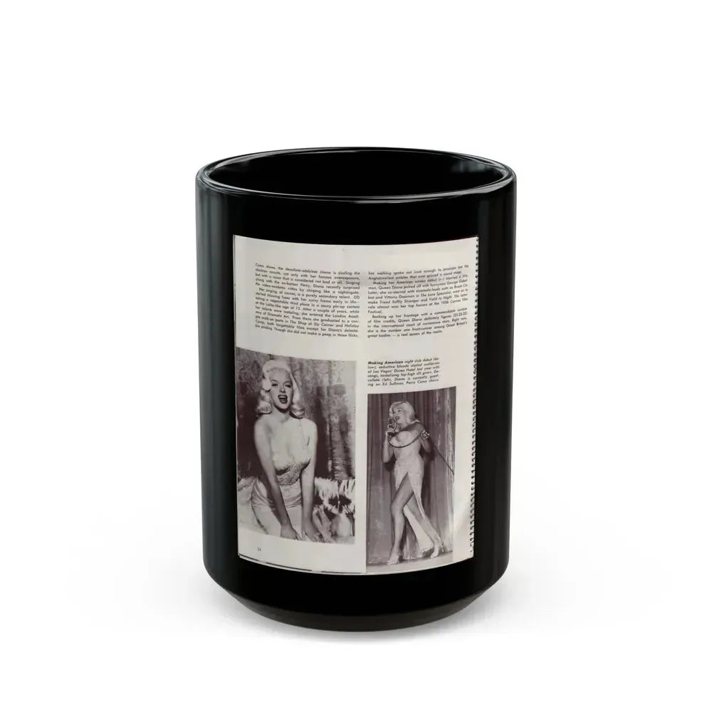 Diana Dors #181 (Vintage Female Icon) Black Coffee Mug 15oz - Go Mug Yourself