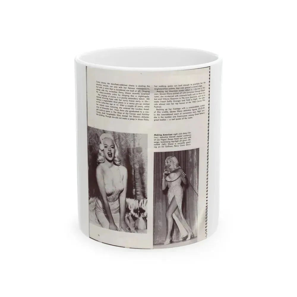 Diana Dors #181 (Vintage Female Icon) White Coffee Mug 11oz - Go Mug Yourself