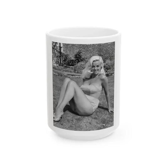 Diana Dors #183 (Vintage Female Icon) White Coffee Mug 15oz - Go Mug Yourself