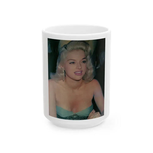 Diana Dors #189 (Vintage Female Icon) White Coffee Mug 15oz - Go Mug Yourself
