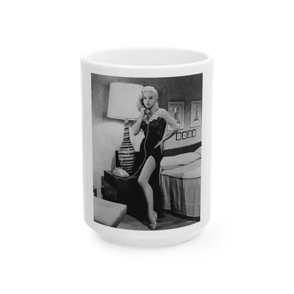 Diana Dors #191 (Vintage Female Icon) White Coffee Mug 15oz - Go Mug Yourself