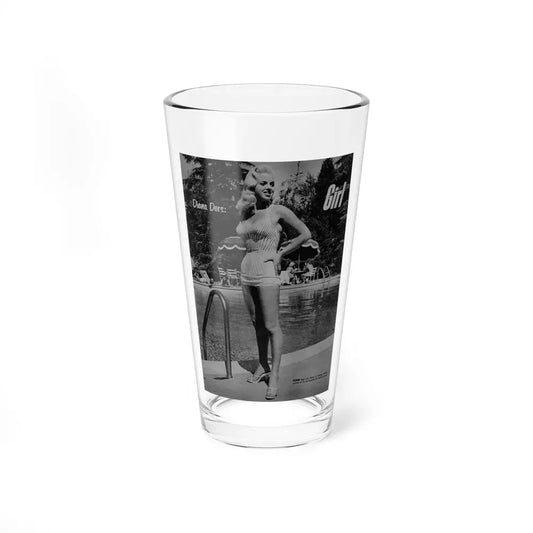 Diana Dors #213 - Vintage B&W 8.5x10.5 Pin-Up Photo with, Headline & Caption from Pin-Up or Movie Star Magazine Circa 1950's 1 (Vintage Female Icon) Pint Glass 16oz 16oz - Go Mug Yourself
