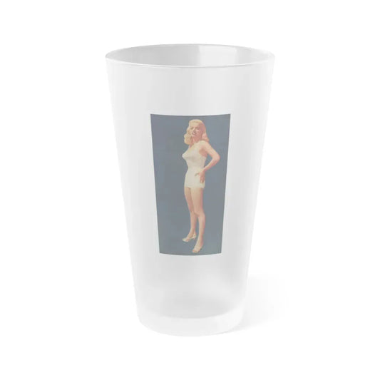 Diana Dors #214 - Vintage Color 5.25x10 Pin-Up Photo from Pin-Up or Movie Star Magazine Circa 1950's (Vintage Female Icon) Frosted Pint Glass 16oz 16oz Frosted - Go Mug Yourself