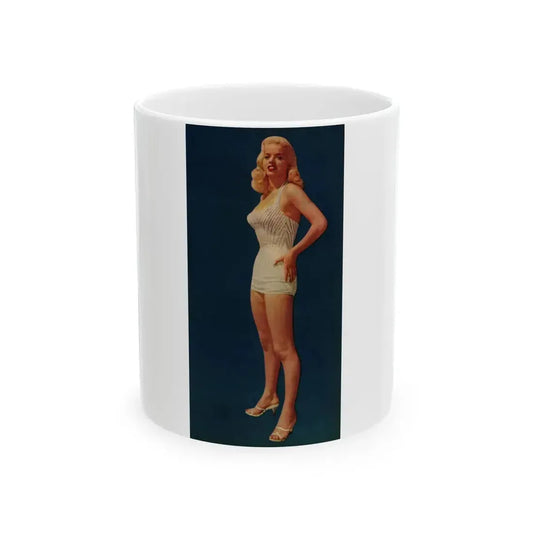 Diana Dors #214 - Vintage Color 5.25x10 Pin-Up Photo from Pin-Up or Movie Star Magazine Circa 1950's (Vintage Female Icon) White Coffee Mug 11oz - Go Mug Yourself