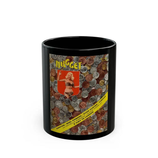 Diana Dors #216 - Diana in Color on Cover of Nugget Magazine May '56 & inside spread (Vintage Female Icon) Black Coffee Mug 11oz - Go Mug Yourself