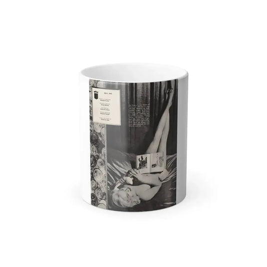 Diana Dors #217 - Inside front cover 1 B&W Nude but covered some from Nugget Magazine May '56 plus more pages (Vintage Female Icon) Color Changing Mug 11oz 11oz - Go Mug Yourself