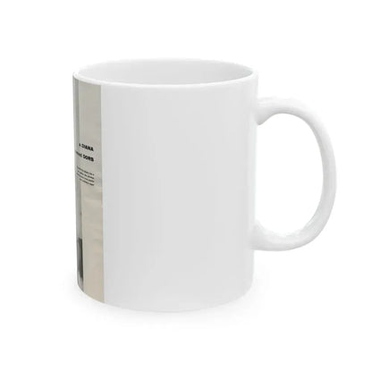 Diana Dors #218 - Pages 1 of 3 with 1 nude B&W Photo partially covered from Nugget Magazine May '56 (Vintage Female Icon) White Coffee Mug - Go Mug Yourself