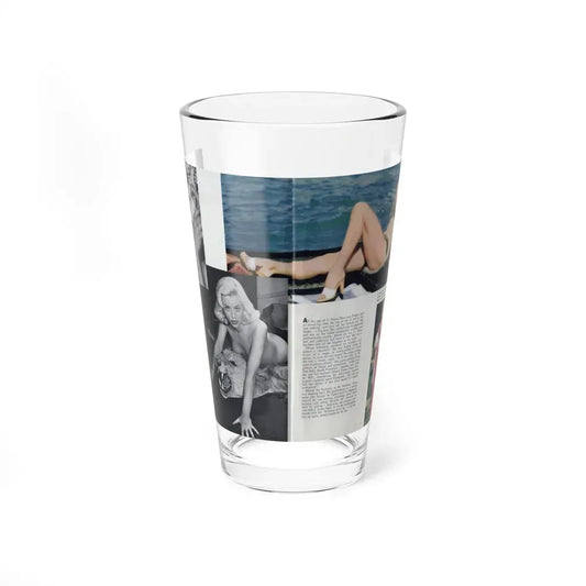 Diana Dors #219 - Pages 2 & 3 of 3 with, 2 B&W+2 Color Photos, Caption & Article from Nugget Magazine May '56 (Vintage Female Icon) Pint Glass 16oz 16oz - Go Mug Yourself