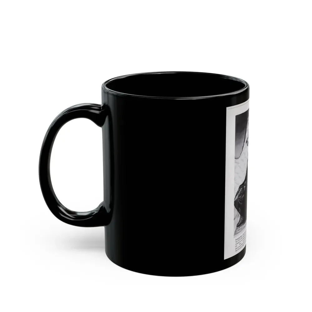 Diana Dors #221 - B&W Glamour Magazine Page Photo with, caption & brieg article on Diane (Vintage Female Icon) Black Coffee Mug - Go Mug Yourself