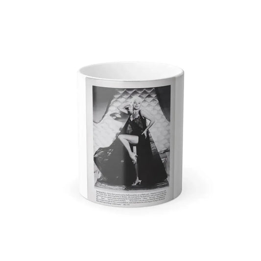 Diana Dors #221 - B&W Glamour Magazine Page Photo with, caption & brieg article on Diane (Vintage Female Icon) Color Changing Mug 11oz 11oz - Go Mug Yourself
