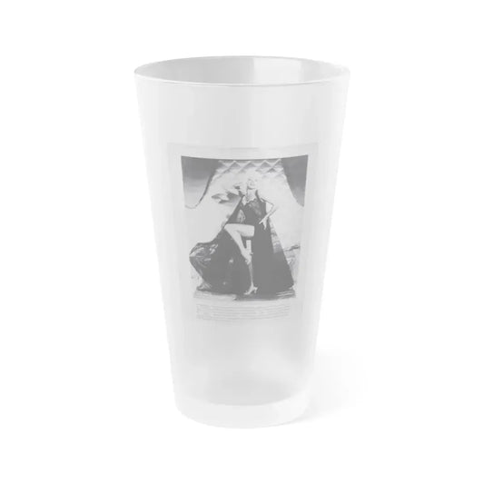 Diana Dors #221 - B&W Glamour Magazine Page Photo with, caption & brieg article on Diane (Vintage Female Icon) Frosted Pint Glass 16oz 16oz Frosted - Go Mug Yourself