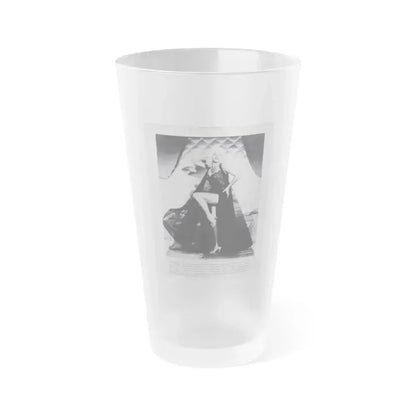 Diana Dors #221 - B&W Glamour Magazine Page Photo with, caption & brieg article on Diane (Vintage Female Icon) Frosted Pint Glass 16oz 16oz Frosted - Go Mug Yourself