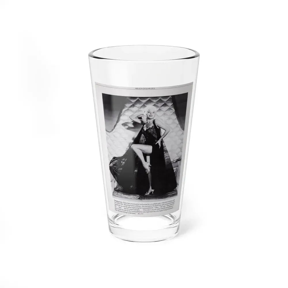 Diana Dors #221 - B&W Glamour Magazine Page Photo with, caption & brieg article on Diane (Vintage Female Icon) Pint Glass 16oz 16oz - Go Mug Yourself